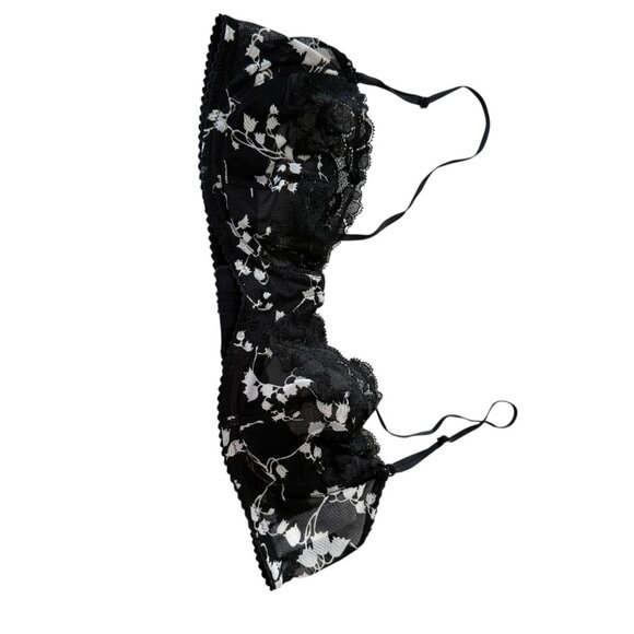 Dolce Gabbana VTG Vintage Black White Bla Thong Set floral unlined Medium Size 3 - Picture 11 of 16